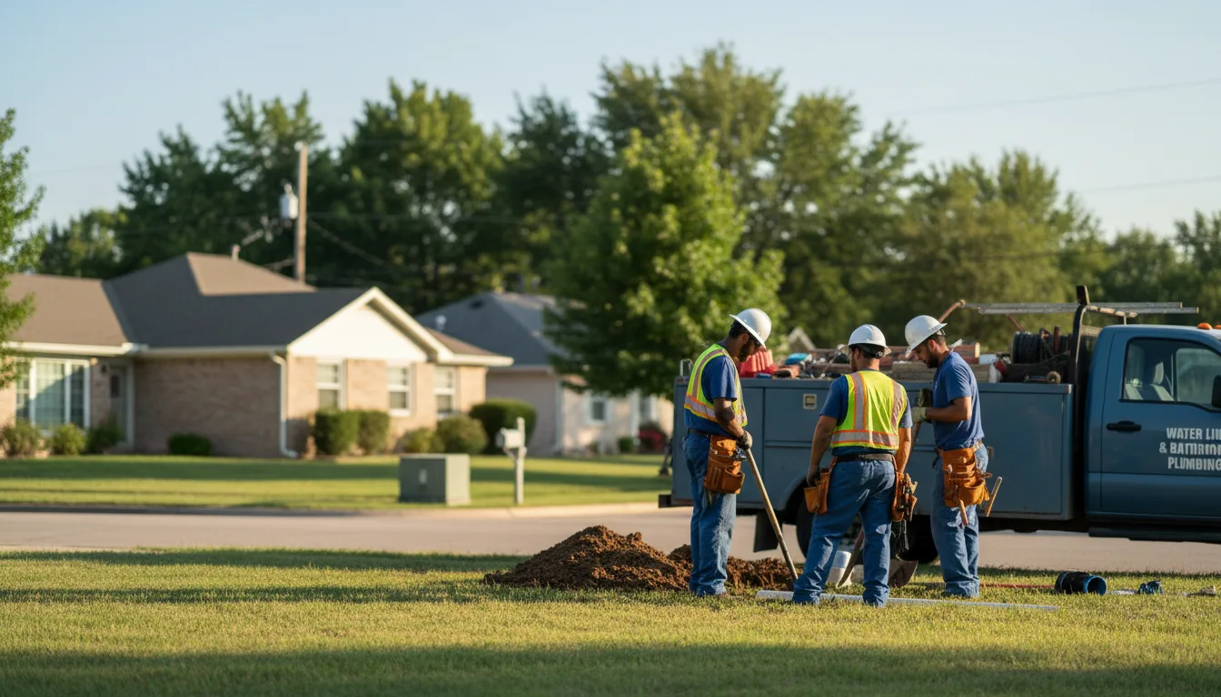 Residential water line and bathroom plumbing service in Volga, IA